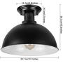 HMVPL Industrial Close to Ceiling Light, Metal Black Semi Flush Mounted Pendant Lighting Fixtures Farmhouse Edison Ceiling Lamp for Kitchen Island Dining Room Foyer Hallway Entryway (Set of 2)