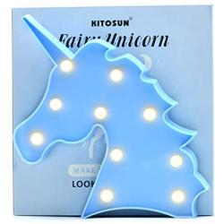 STARTECO Unicorn LED Light Party Supplies Kids Llama Light Battery Operated LED Night Light Wall Living Room,Bedroom,Home, Christmas,Party as Kids Gift (Head Blue)