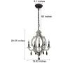 DOCHEER Vintage Rustic Metal Wooden Chandelier Distressed White Farmhouse 5- Lights Wooden Chandeliers Pendant Lighting Fixtures for Dining Room, Bedroom, Living Room, Bathrooms Lighting