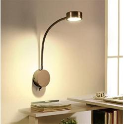 Wall Lights Modern LED Reading Bedside Electroplating Metal Wall Lamp and 360 Degrees Flexible Gooseneck Swing Arm with Switch Living Room Bedroom Hotel Wall Surface Mounted Sconces Decoration Light