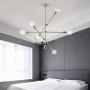 Sputnik Chandelier 6 Lights Modern Pendant Lighting Chrome Finish Contemporary Chandeliers Light Fixture Semi Flush Mount Ceiling Light Mid Century Modern Pendant Lighting for Kitchen Dining Room