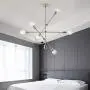 Sputnik Chandelier 6 Lights Modern Pendant Lighting Chrome Finish Contemporary Chandeliers Light Fixture Semi Flush Mount Ceiling Light Mid Century Modern Pendant Lighting for Kitchen Dining Room