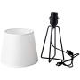 Modern White Table Lamps Set of 2, Minimalist White Fabric Shade Metal Base Bedside Desk Table Lamp Nightstand for Bedroom Living Room Kids Room