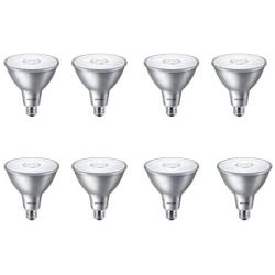 Philips LED Indoor/Outdoor Classic Glass Non-Dimmable PAR38 40-Degree Flood Light Bulb: 850-Lumen, 3000-Kelvin, 11-Watt (90-Watt Equivalent), E26 Base, Bright White, 8-Pack