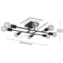 ELUZE Black Flush Mount Ceiling Light Metal Dining Room Ceiling Light, 8 Lights E26 Base Sputnik Chandelier Lighting Industrial Vintage Kitchen Light Fixtures