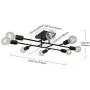 ELUZE Black Flush Mount Ceiling Light Metal Dining Room Ceiling Light, 8 Lights E26 Base Sputnik Chandelier Lighting Industrial Vintage Kitchen Light Fixtures