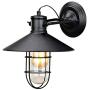 Black Industrial Wall Sconce Lighting, Adjustable Rustic Farmhouse Wall Light Fixture with Metal Cage Clear Glass Shade, Indoor Vintage Antique Wall Lamp for Living Room Entryway Porch Bar Restaurant
