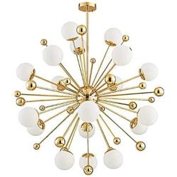 BOKT Sputnik Chandelier 18 Lights Mid-Century Modern Chandelier Lighting Golden Sputnik Pendant Light Industrial Ceiling Light Fixture for Kitchen Dining Room Living Room (18-Lights)