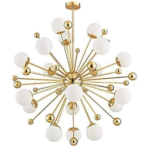 BOKT Sputnik Chandelier 18 Lights Mid-Century Modern Chandelier Lighting Golden Sputnik Pendant Light Industrial Ceiling Light Fixture for Kitchen Dining Room Living Room (18-Lights)