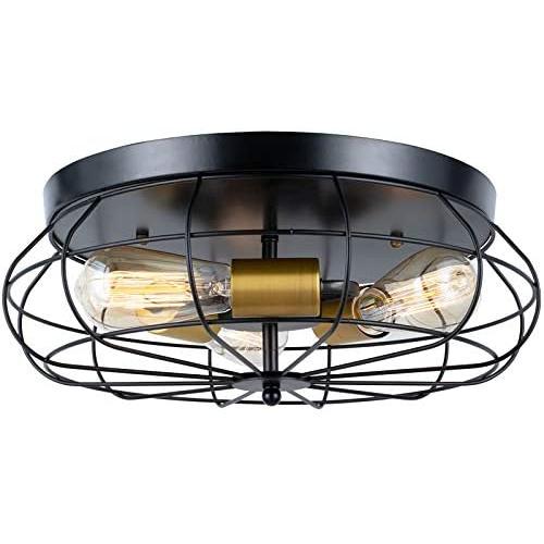 ArcoMead Vintage Semi Flush Mount Ceiling Light with 3 UL Sockets, E26 Metal Cage Oil Rubbed Bronze Finish Industrial Ceiling Lamp Fixture for Kitchen Dining Room Bedroom Study Living Room (3 Sockets) ArcoMead Vintage Semi Flush Mount Ceiling Light with 3 UL Sockets, E26 Metal Cage Oil Rubbed Bronze Finish Industrial Ceiling Lamp Fixture for Kitchen Dining Room Bedroom Study Living Room (3 Sockets)