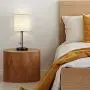 Bedside Table Lamp Modern Table Lamps Classic Nightstand Desk Light with Metal Base and White Cream Color Linen Fabric Shade for Bedrooms, Living Room, Cafe, Office