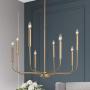 LALUZ Champagne Gold 8-Light High End Modern Chandelier for Dining, Bedroom, Living Room and Kitchen,26.4'' W x 35.4'' H, A03225