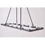 MEEROSEE Rectangluar Modern Led Chandelier Lighting L39.37'' Farmhouse Pendant Light Fixture Acrylic Shade 16 Lights Dining Room Chandeliers Oil Rubbed Bronze for Island Kitchen Living Room