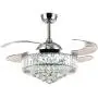 7PM Chrome Crystal Ceiling Fan with Light Modern Retractable Blades Chandelier Fan Remote Control Reverse Fandelier Lighting Fixture for Living Room Bedroom 42 Inch 7PM Chrome Crystal Ceiling Fan with Light Modern Retractable Blades Chandelier Fan Remote Control Reverse Fandelier Lighting Fixture for Living Room Bedroom 42 Inch
