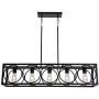 TODOLUZ 5-Lights Metal Kitchen Island Lighting, Farmhouse Linear Pendant Light Fixture in Black Finish for Dining Room Table Bar