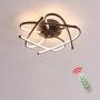LED Ceiling Lamps Living Room Modern Half Flush Mount Ceiling Hanging Lamp Fixture Metal Acrylic Dimming Ceiling Lamp Minimalist Square Bedroom Ceiling Light with Remote Ceiling Lighting (Black-45W)