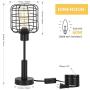HAITRAL Modern Table Lamp - Edison Vintage Nightstand Lamp for Bedroom, Office, Dorm, Living Room, Black
