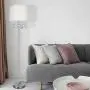 61'' Crystal Floor Lamp LED Standing Lamp Linen Shade Elegant Design Floor Light Tall Upright lamp with LED Bulb for Living Room, Bedroom, Office and Reading(Chrome)