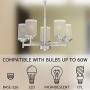 Kira Home Windsor 18.5'' Modern/Contemporary 5-Light Chandelier + Frosted White Linen Glass Shades, Brushed Nickel Finish