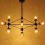 Lampundit DNA Chandelier 10 Light Modern Chandelier Lighting, Matte Black Finish with Globe Glass Shade, Industrial Ceiling Light Fixture for Dining & Living Room, Kitchen Island, Foyer - Black