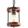 Giluta Round Wood Pendant Light Kitchen Island Hanging Light Fixture with Seeded Glass Shade, Rustic Dining Room Ceiling Light Fixture Height Adjustable , UL Listed