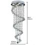 Modern K9 Crystal Spiral Raindrop Chandelier - Flush Mount LED Ceiling Light Fixture Pendant Lamp for Dining Room Bathroom Bedroom Livingroom