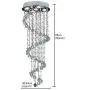 Modern K9 Crystal Spiral Raindrop Chandelier - Flush Mount LED Ceiling Light Fixture Pendant Lamp for Dining Room Bathroom Bedroom Livingroom