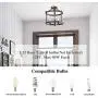 GEPOW Semi Flush Mount Ceiling Light Fixture, Farmhouse Faux Wood Ceiling Light for Bedroom Hallway, Foyer, Entryway, Kitchen, Stairway, Dining & Living Room