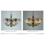 Tiffany Style Chandelier, Baroque Stained Glass Shade Multi-Head Ceiling Light, Living Room Bedroom Bar Decoration LED Pendant Light，E27，MAX40W (Size : 5 Heads)