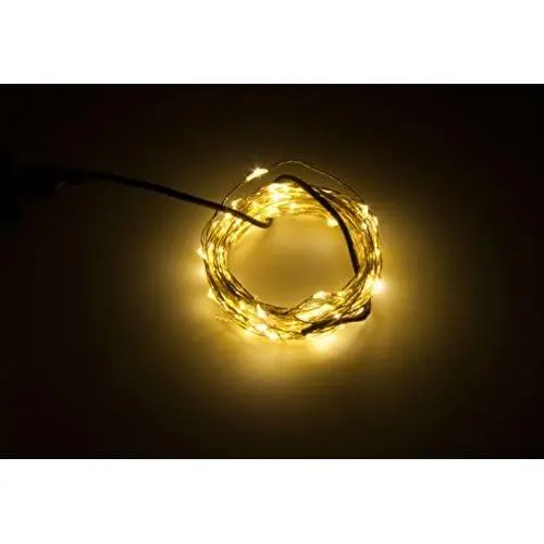 Karlling USB Plug in LED Fairy Lights,100 LED Bulbs 33 Ft Silver Wire Waterproof Starry String Lights for Bedroom Patio Garden Party Wedding Commercial Lighting (Warm White)