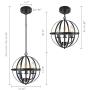 Lampundit 3 Lights Orb Chandelier Farmhouse Chandelier Rustic Metal Pendant Lighting Fixture for Kitchen Island Dining Room Living Room Foyer Entryway Stairwell Black