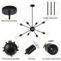 SGLfarmty Black Sputnik Chandeliers Mid Century Farmhouse Light Fixture for Flat and Sloped Ceiling Dining Room Living Room 8 Lights (Black)