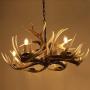 Wellmet Antler Chandelier 6 Light 30 Inches Dia, American Rural Countryside Farmhouse Large Resin Deer Horn Lighting Fixtures Hanging Ceiling Light for Living Room, Bar, Kitchen, Dining Room