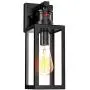 Dusk to Dawn Wall Sconce, QcoQce Outdoor Motion Sensor Wall Lantern, Wall Porch Lights Fixtures, Exterior Waterproof Matte Black Wall Mount Lamp with Clear Glass Shade for Porch, Entryway, Doorway
