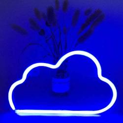Cloud Neon Light Signs BeMoment Wall Decor Battery and USB Operated Bedside Lamps Home Decoration for Living Room,Childrens Bedroom,Party,Christmas & Birthday Gift(Blue)