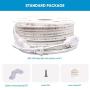 Shine Decor End-to-End Connectable LED Strip Lights, AC 110V-120V Light Strips 50FT, 6500K Cool White Indoor Outdoor Rope Light, IP65 Waterproof Cuttable Linkable Tape Lights for Lighting Decoration