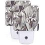 Set of 2 Led Night Lights, Glitter 3D Abstract Diamond Crystal Clear Texture Print Auto Dusk-to-Dawn Sensor Night Lamp Plug-in Home Decorative for Adult
