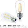 Brightech Ambience PRO LED Energy Efficient 2 Watt Warm White 2500K Dimmable Bulb - Outdoor String Lights – Edison-Inspired Exposed Filaments - 15 Pack - E26 Base