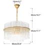 BOKT Modern Crystal Glass lamp for Dining Room Light Fixtures 10-Lights Contemporary Luxury Ceiling Chandelier Lighting for Kitchen Bedroom Living Room (23.6''/ 60cm)