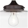 Schoolhouse Floating Modern Ceiling Light Semi Flush Mount Fixture Oil Rubbed Bronze 12'' Wide Clear Glass for Bedroom Kitchen Living Room Hallway Bathroom - Regency Hill