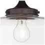 Schoolhouse Floating Modern Ceiling Light Semi Flush Mount Fixture Oil Rubbed Bronze 12'' Wide Clear Glass for Bedroom Kitchen Living Room Hallway Bathroom - Regency Hill