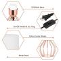 Hollowed Out Base Modern Lamp Bedside Table Lamp Set of 2 Geometric Desk Lamp with White Fabric Shade for Living Room Bedroom Guestroom - Rose Gold