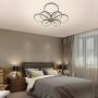 Ganeed Dimmable LED Ceiling Lights,104W Modern Two Layers LED Chandelier,Acrylic Ceiling Lamp Fixture with 8 Rings for Bedroom Dining Room Kitchen,3000-6500K/Black
