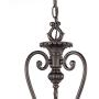 French Scroll Rubbed Bronze Pendant Chandelier 15 1/4'' Wide Rustic Country Iron 3-Light Fixture for Dining Room House Foyer Kitchen Island Entryway Bedroom Living Room - Franklin Iron Works