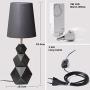 LAMFANI Black Table Lamp for Living Room for Bedroom, 53cm Height, with 7W LED Bulb (Single Big)