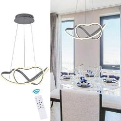 Modern LED Pendant Light for Dining Room Creative Foyer Hanging Light Fixture with Acrylic Shape Dimmable Contemporary Chandelier 4000K for Hallway,Living Room,Kitchen Island, 36W, Grey