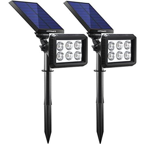 URPOWER Solar Lights Outdoor, Upgraded 2 Modes Solar Lights 2-in-1 Waterproof Solar Spotlight Auto On/Off Solar Wall Lights Pathway Lights Landscape Lighting for Yard Garden Pool- Cool White (2 Pack)