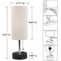 USB Bedside Table Lamp, Comzler Modern Nightstand Lamp with USB Port to Recharge Your Devices,LED Bulb Included,Fabric Shade,Ambient Light Bedside Desk Lamp for Bedroom