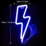 XIYUNTE Blue Neon Light Lightning Bolt Led Neon Sign Wall Light Battery and USB Operated Neon Lights Blue Lightning Neon Signs Light up for The Home,Kids Room,Bar,Party,Christmas,Wedding