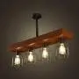 Wellmet Farmhouse Chandelier with Metal Cages, Rustic Chandelier for Dinning Room, 4 Lights Chandeliers Hanging Light for Living Room, Kitchen Island Lighting, Pool Table Light (Brown Smooth Finished)